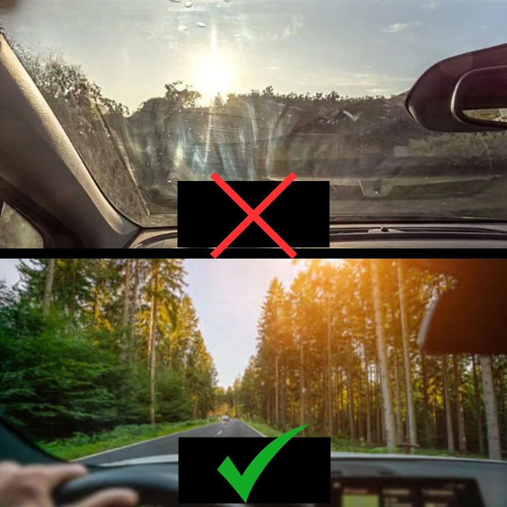 Escova para limpeza de vidros de automóveis (2 microfibras incluídas)